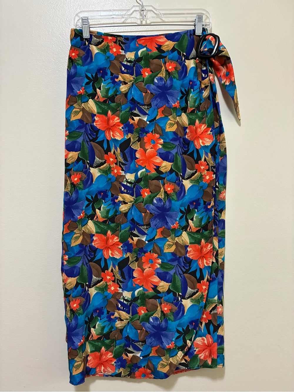 Express Silk Floral Tie-Side True Wrap Skirt size 7